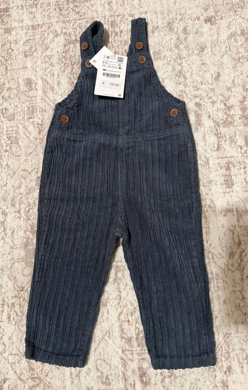 Size 9-12m Zara Textured Overalls Corduroy